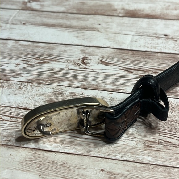 Brighton Brown Leather Belt Embossed Size S/28 - Picture 7 of 11